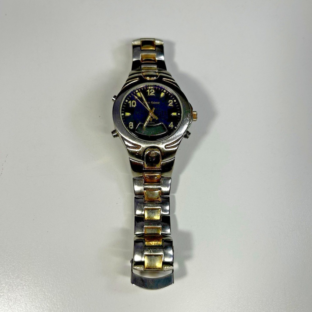 Vintage Y2K Sergio Valente Analog Digital Quartz Two-Tone Stainless Steel‎